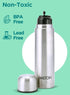 Milton Thermosteel 1000 ml Flip Lid, Double Walled Vacuum Insulated Thermos | 34 oz | 1 Ltr | Silver, BPA Free