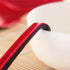 2 Pack Red and Black 6.5-Inch Asian Soup Spoon with Hook Fuji Chinese Japanese Korean Style for Melamine Won Ton Rice