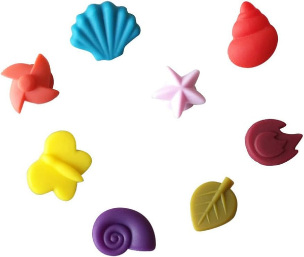 Silicone Reusable Wine Glass Markers, Multi-Colored Tags, Identifier for Bar Party Family Drink Charms