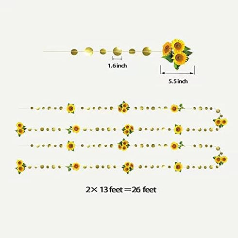 Cheerland Sunflower Party Decoration Garland - Hanging Streamers for Graduation, Baby Shower, Wedding, Indoor/Outdoor