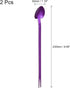 uxcell Bar Spoon Cocktail Mixing Spoon, Stainless Steel Mixing Stirring Spoon Fruit Forks Dual Purpose Reusable Stirrers Stir Cocktail Drink for Halloween, Purple, 2Pcs