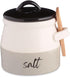 Keika Collective Salt Cellar with Lid and Spoon 10 oz - Handmade Ceramic Salt