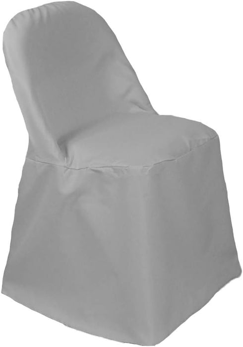 YOUR CHAIR COVERS - Polyester Folding Chair Cover Gray, Fitted Seat Covers
