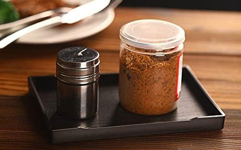 Small Black Mini Tray (8 inch x 4 inch) - Kitchen Counter, Bathroom Vanity Items, Coffee Accessory, Serving Use
