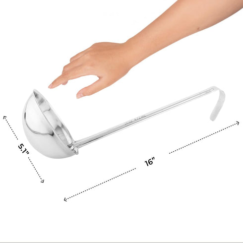 Restaurantware Met Lux 16 Ounce Portion Ladle - Multipurpose Portion Serving Spoon, Stainless Steel