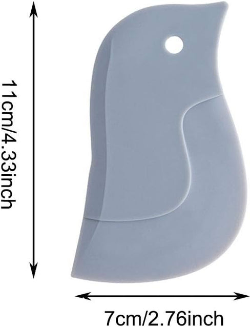 2pcs Penguin Shape Baking Tool, Soft Cleaning Blade Scraper for Oil Dish Plate Cleaning, Kitchen Accessories (11x7 cm)