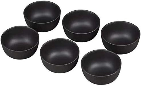 Chinese Tea Tasting Cup Set of 6, Mini Purple Sand Kung Fu Tea Cups, Black Ceramic Tea Bowl