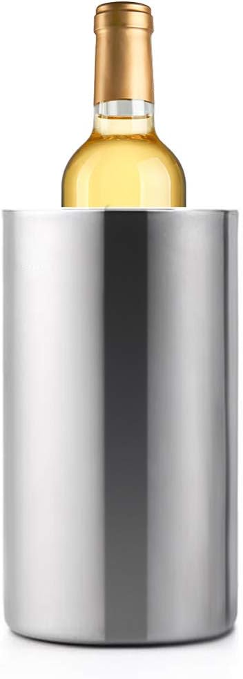 Jolitac Stainless Steel Wine Chiller Bucket - Double Wall Wine Cooler, Insulated Champagne Beer Ice Bucket