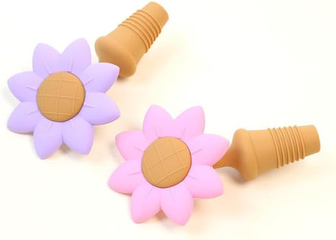 RICHCEE 2 Pcs Flower Silicone Wine Stoppers, Sunflower Bottle Stoppers for Wine and Beverage Bottles,Reusable Wine