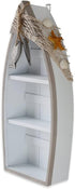 Linfevisi Wood Boat Shelf Decor Beach Theme Standing Boat Shelf Wooden Boat