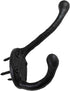 Renovators Supply Manufacturing Black Wrought Iron Double Hooks, 5 in. Long, Rustic Entry Way Hat Or Jacket Hanger,