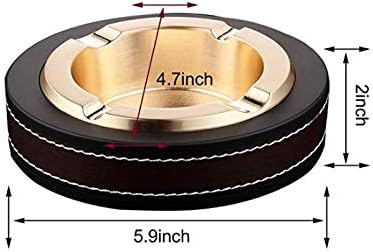 Leather Stainless Steel Cigarette Ashtray Modern Tabletop Ashtrays for Indoor Smoking, Gift for Smokers