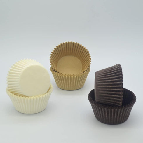 Natural White Coffee Brown Cupcake Liners, 150-Count Standard Greaseproof Paper Baking Cups