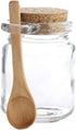 1Pcs 250ml/8.5oz Empty Clear Glass Jam Jar with Cork and Spoon, Multipurpose Storage Canister for Honey, Candy, Bath