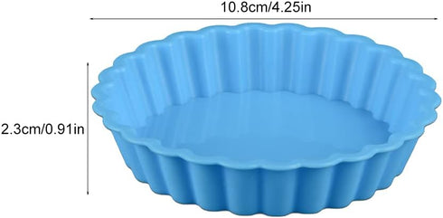 8 pcs Silicone Tart and Pie Molds - 4 Inch Fluted Mini Nonstick Quiche Pan for DIY Baking Pies and Desserts