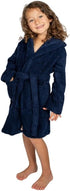 9-12 BAGNO MILANO Kids Organic Turkish Cotton Hooded Beach Cover-Up Towel, GOTS Certified, for Boys and Girls (Navy