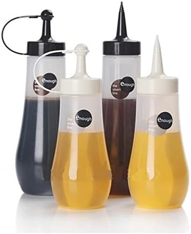 JapanBargain 3272 Japanese Squeeze Bottle, 12oz, Chocolate, Soy Sauce Dispenser for Kitchen, Made in Japan