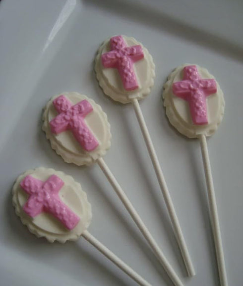 Candy Molds N More Religious Cross on Oval Lollipop Chocolate Candy Mold, 405 (405)