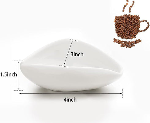 2pcs Ceramic Coffee Scoops Coffee Bean Weighing Bowls Coffee Powder Spoon