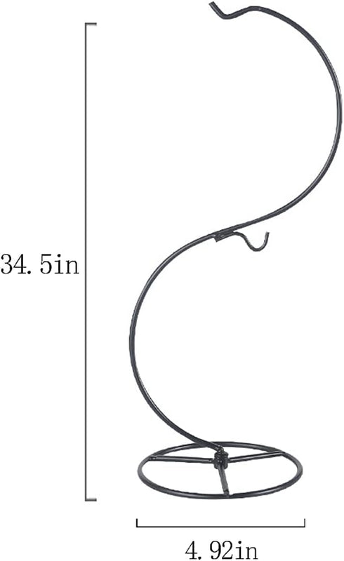 MDNODEQ 3 Hanging Stand Iron S-Shape Display Stand for Planter Terrarium Witch Ball Christmas Ornament (Black, Levels)