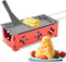 Cheese Raclette Non Stick Stretchable Baking Tray, Iron Metal Grill Plate Accessories for Cheese Melting, Red Hob