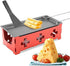 Cheese Raclette Non Stick Stretchable Baking Tray, Iron Metal Grill Plate Accessories for Cheese Melting, Red Hob