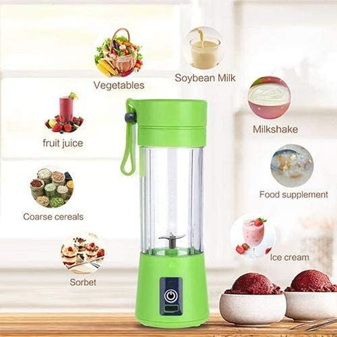 Portable Blender, Mini Fruit Mixer Rechargeable with USB for Smoothie, Green