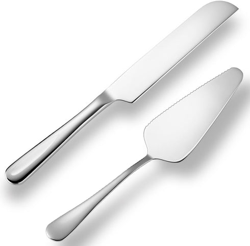 Wedding Cake Knife and Server Set, 2Pcs Stainless Steel Cake Cutting Set for Wedding and Parties
