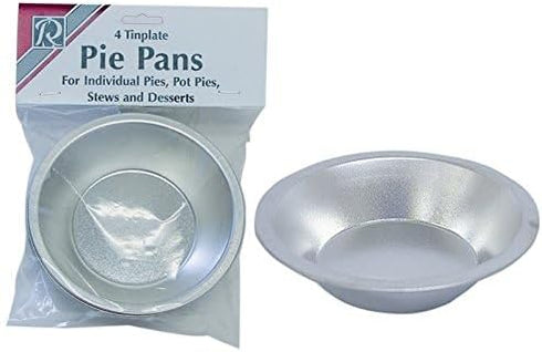 R&M International Tinplated Steel Mini Pie Pans, Set of 4, 5"