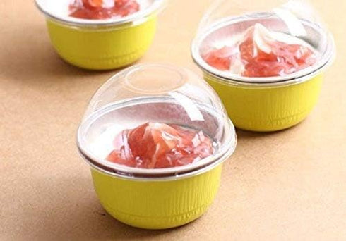 KEISEN 3 2/5 Inch 150ml Disposable Aluminum Foil Cups - 100/PK for Muffin Cupcake Baking (LIDS3)