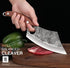 TIVOLI Meat Cleaver Knife, Hand Forged Full Tang Butcher Knife for Meat Cutting, High Carbon Steel with Sheath