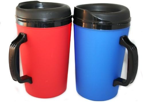 GAMA Electronics 20 oz ThermoServ Foam Insulated Coffee Mug, Blue & Red (1 each)