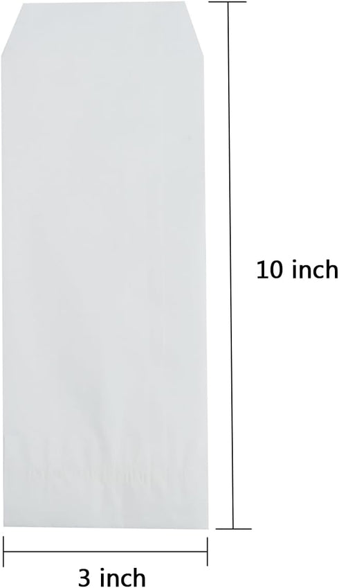 Volanic 100 Pcs Semi-Transparent Glassine Waxed Paper Bags for Kitchen Cutlery, Wedding Party Tableware