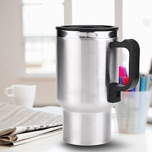 450ML 12V Car Heating Cup, Stainless Steel Electric Kettle Boiler, Portable Coffee Tea Warmer with Cigarette Lighter