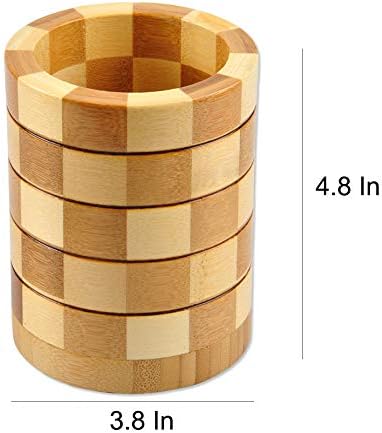 Bamboo Kitchen Tool Holder, Round Shaped Bamboo Kitchen Utensil Holder and Organizer