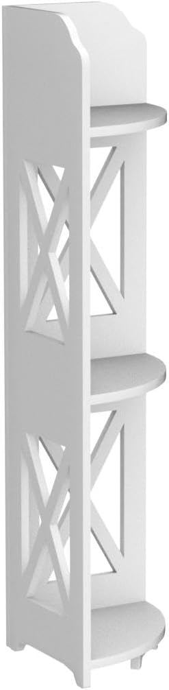 Waterproof Corner Shelf Stand, Storage Organizer for Bathroom, Perfect for Small Space, White Toilet Paper Stand