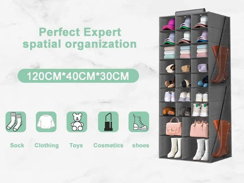 Closet, Closet Closet 4 Pockets,25 Hanging Shoe Organizer for Hanging Shoe Storage Rack Holder Shelves,Collapsible Shoe