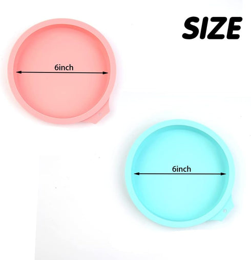 4 Pcs Layer Cake Pan Set, 6 Inch Silicone Round Cake Mold for Jumbo Whoopie Pie, Non-Stick Baking Tins