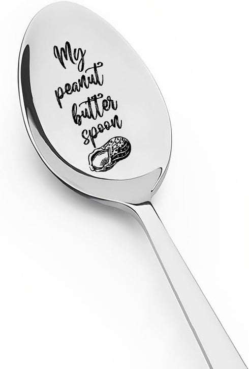 My Peanut Butter Spoon Gift for Peanut Butter Lovers, Funny Husband Wife Dad Anniversary Christmas Gifts