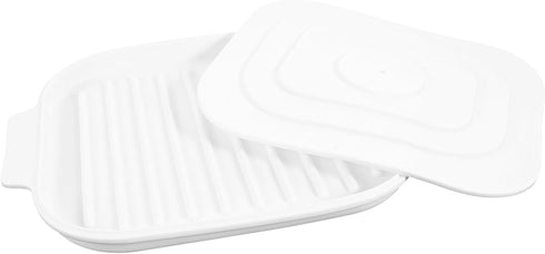BESTOYARD Microwave Bacon Tray, 11x8 Inch Baking Oven Plate, Grill Rack for Breakfast Snack Pizza Cooking