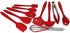Kitchen Utensils Set, 10+1 Piece Silicone Heat-Resistant Non-Stick Cooking Tools in Red