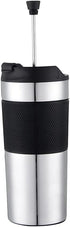 Portable French Press Coffee Maker, Insulated Mug with Double Wall Stainless Steel, 16oz Coffee Tumbler