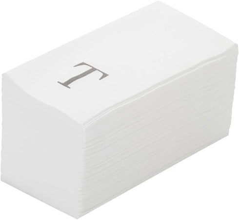 Luxenap 15.8 X 7.9 Inch Linen-Feel Guest Towels, 50 Lettered Hand Towels