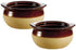 French Soup Crock Bowl, 12 oz, Set of 2 Bowls, Brown and Ivory