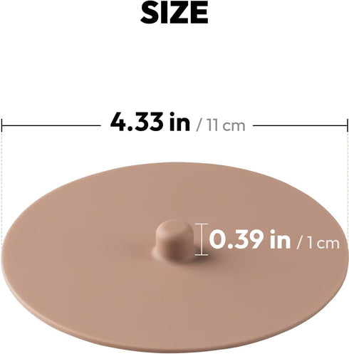 Carrotez 2 Pack Silicone Cup Cover Lids, 4.3 Inch Reusable Mug Covers for Coffee and Tea, Pink Beige