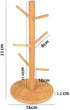Coffee Cup Mug Holder Stand with Thick Base, 6 Hooks Mug Tree for Kitchen Countertop & Coffee Bar Organizer