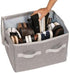 Moteph Shoe Organizer for Closet with Clear Cover & Adjustable Dividers, Grey, Small - 12 Pairs