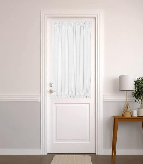 PANOVOUS Small Door Window Curtains, Blackout French Door Curtain Panel for Privacy, 25x40 Inch Greyish White