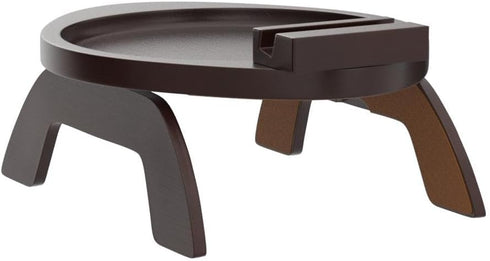 360 SINWANT Couch Arm Table, Bamboo Round Sofa Clip on Tray with Phone Holder,Foldable Couch Armrest Table Eating on