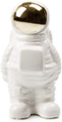 CHIVE - Astronaut Shape Vase, Simple Modern Flower Bud Planter, White and Gold (Medium)